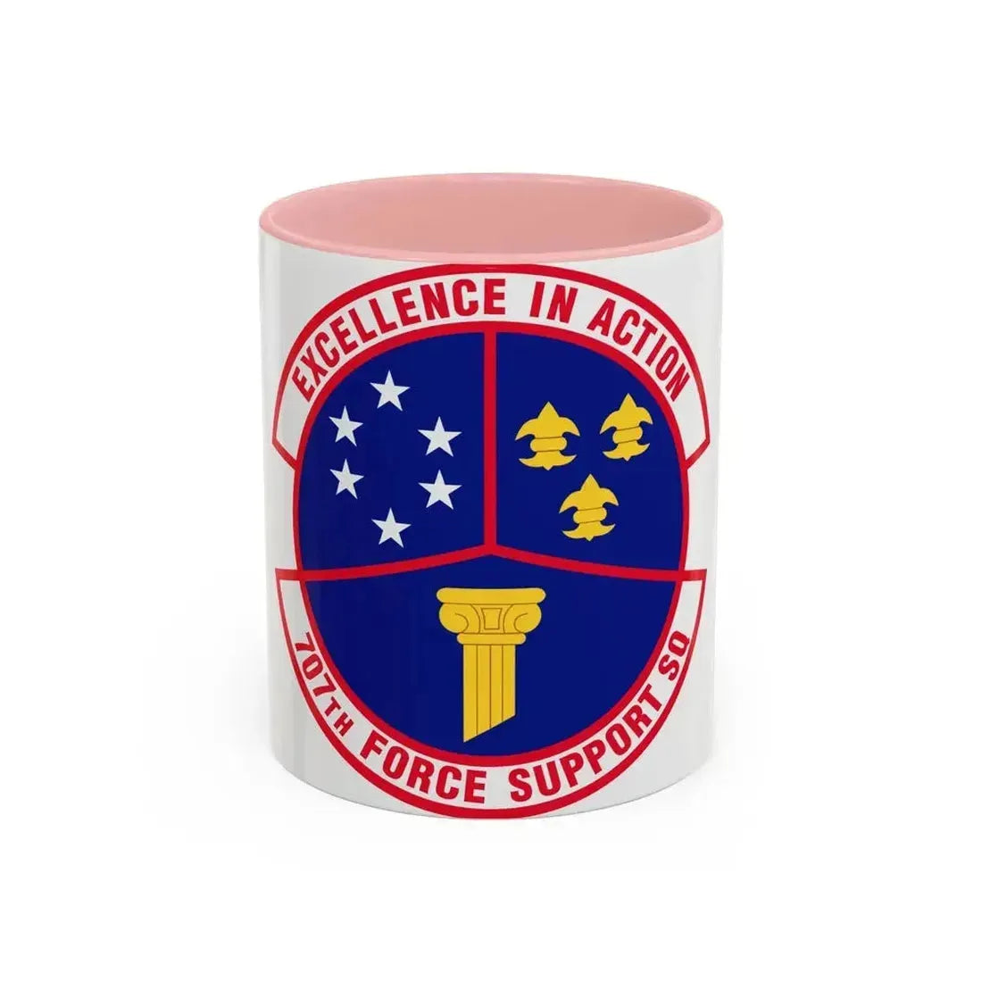707 Force Support Squadron AFISRA (U.S. Air Force) Accent Coffee Mug 11oz Pink - Go Mug Yourself