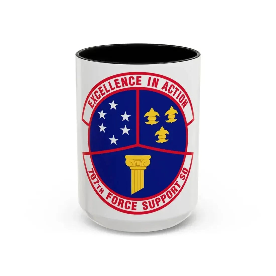 707 Force Support Squadron AFISRA (U.S. Air Force) Accent Coffee Mug 15oz Black - Go Mug Yourself