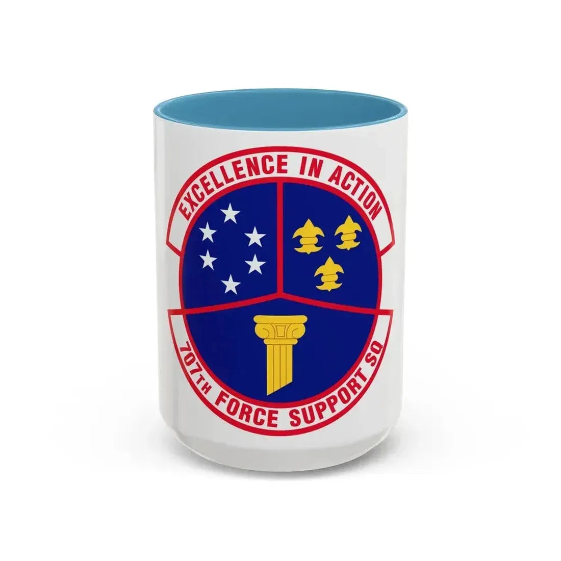 707 Force Support Squadron AFISRA (U.S. Air Force) Accent Coffee Mug 15oz Light Blue - Go Mug Yourself