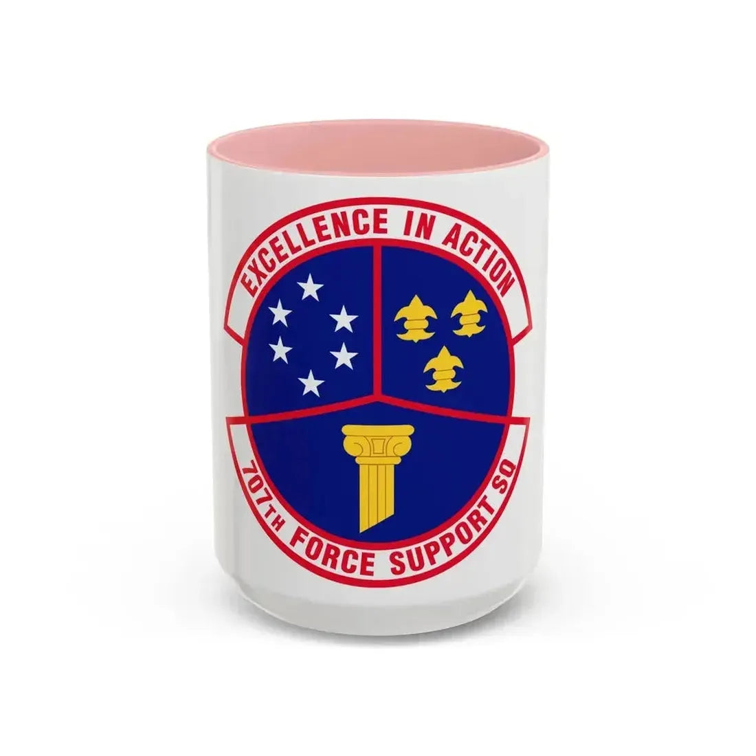 707 Force Support Squadron AFISRA (U.S. Air Force) Accent Coffee Mug 15oz Pink - Go Mug Yourself