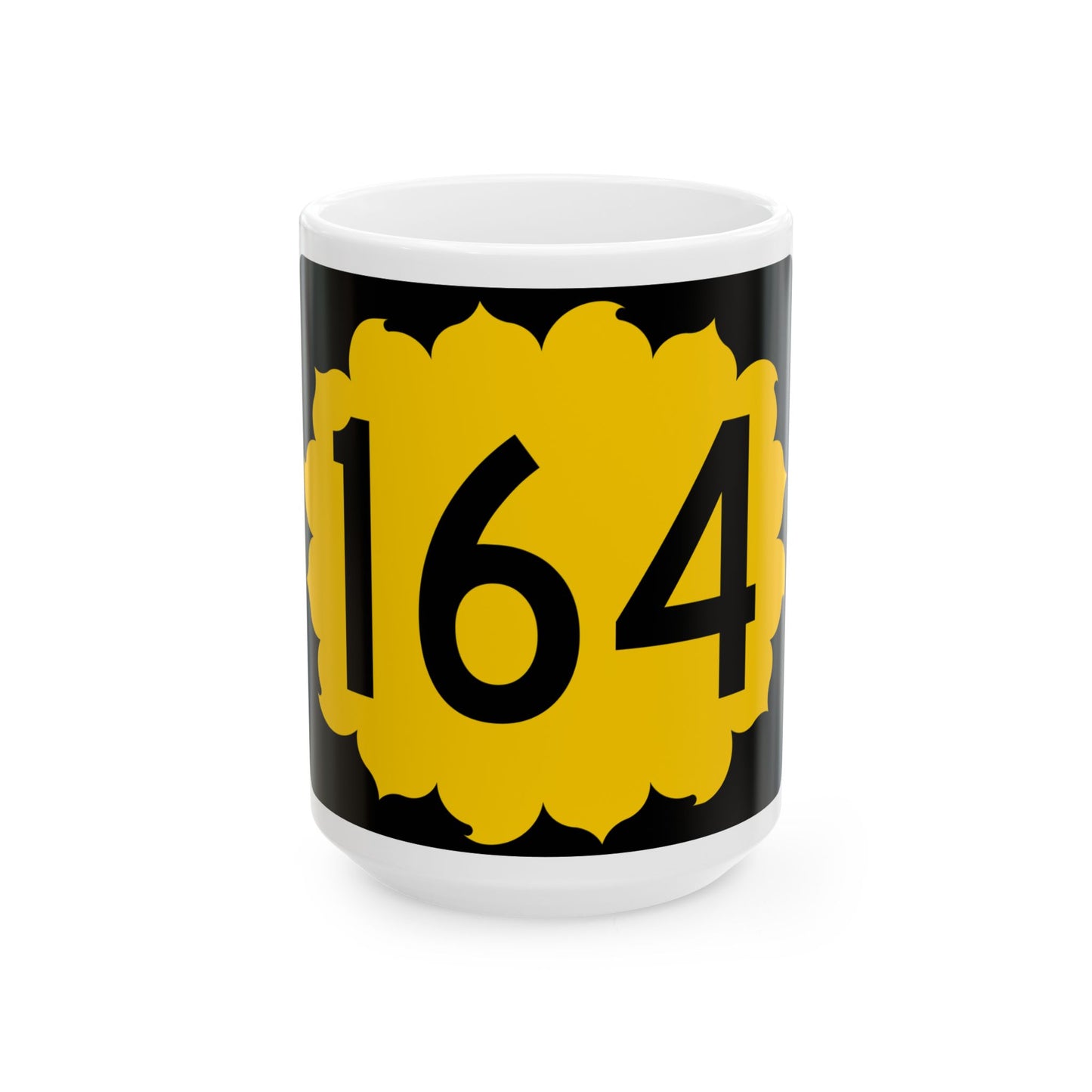 K-164 (Kansas) (Road Sign) White Coffee Mug
