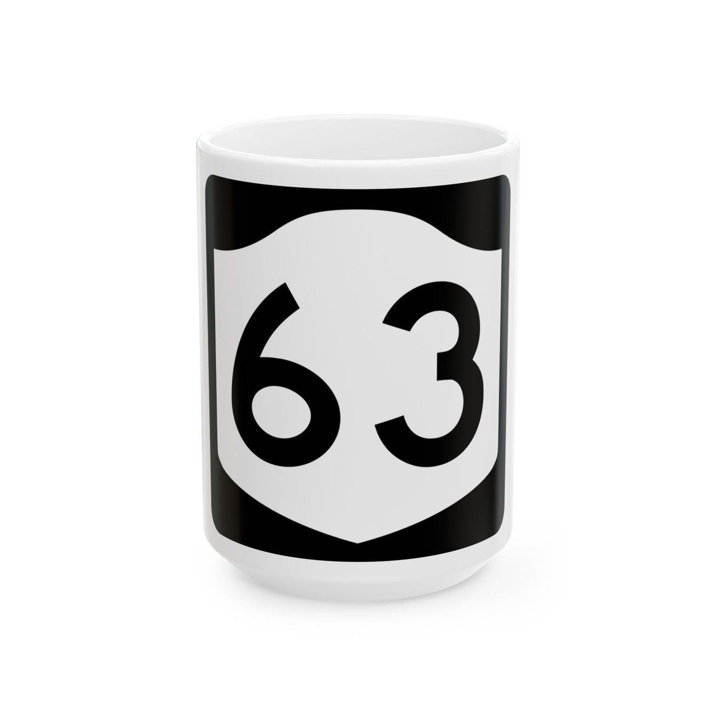 NY-63 (New York) (Road Sign) White Coffee Mug