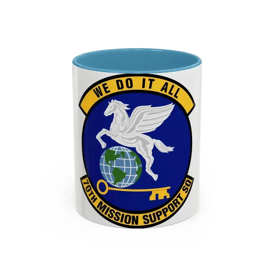 70th Mission Support Squadron (U.S. Air Force) Accent Coffee Mug 11oz Light Blue - Go Mug Yourself