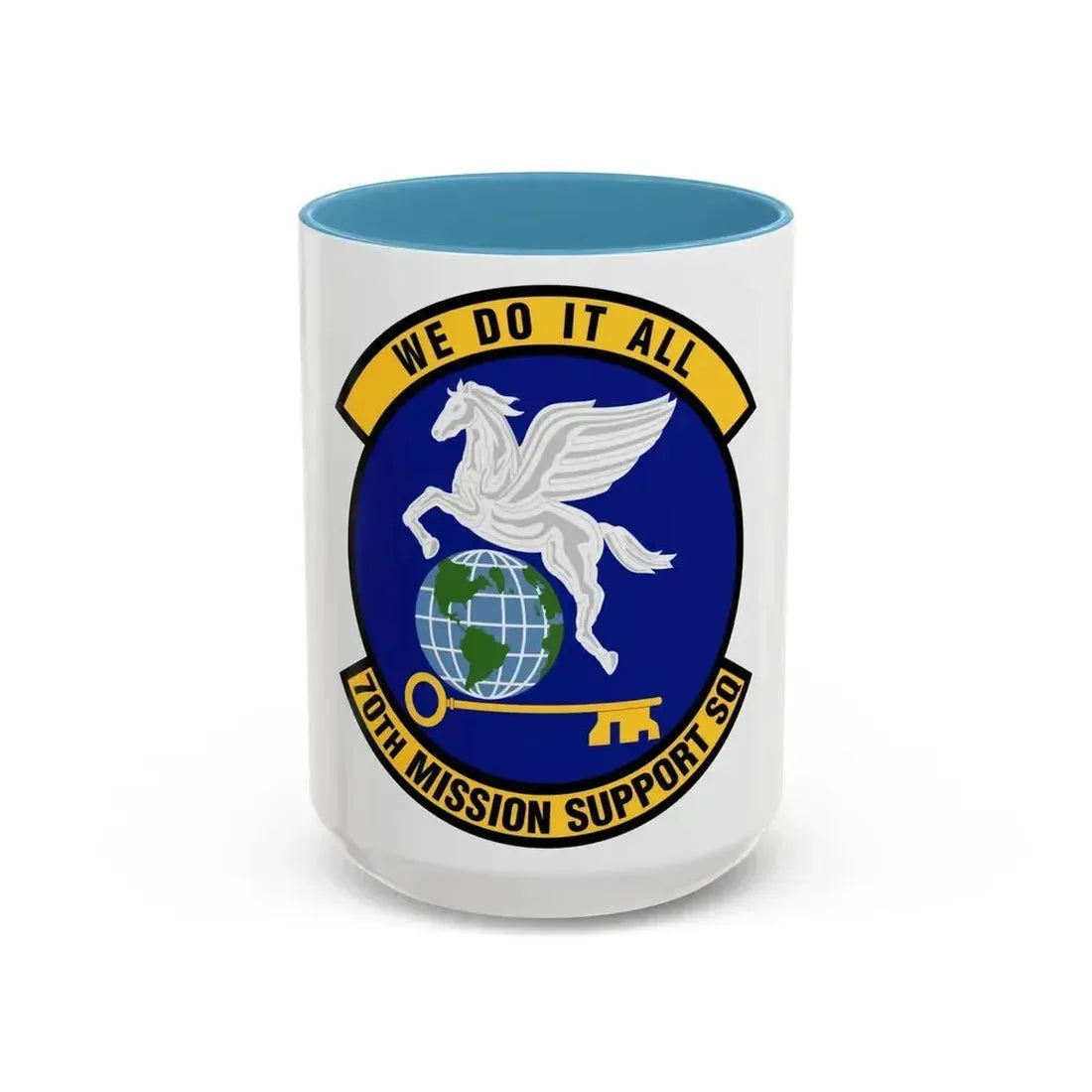 70th Mission Support Squadron (U.S. Air Force) Accent Coffee Mug 15oz Light Blue - Go Mug Yourself