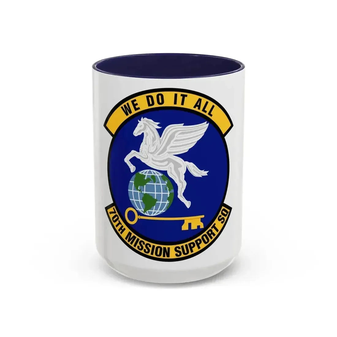 70th Mission Support Squadron (U.S. Air Force) Accent Coffee Mug 15oz Navy - Go Mug Yourself