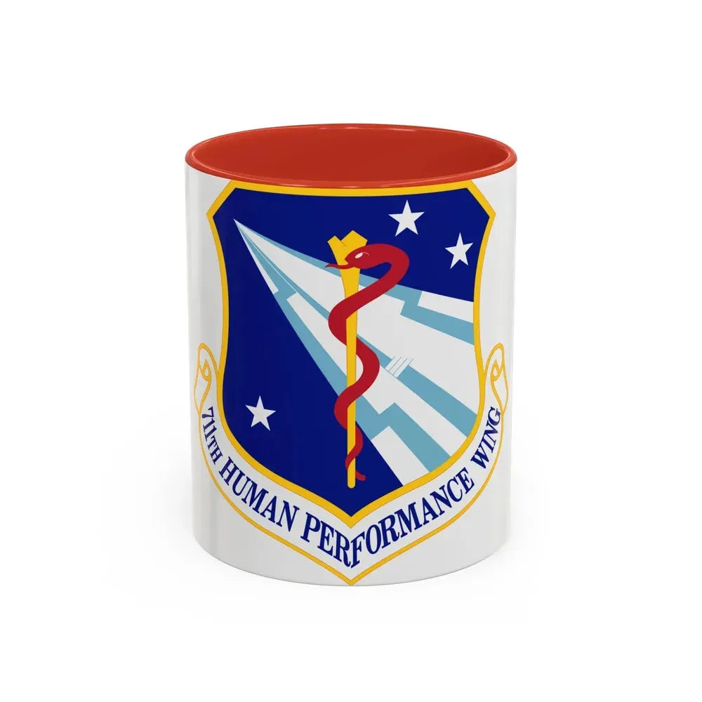 711th Human Performance Wing (U.S. Air Force) Accent Coffee Mug 11oz Red - Go Mug Yourself