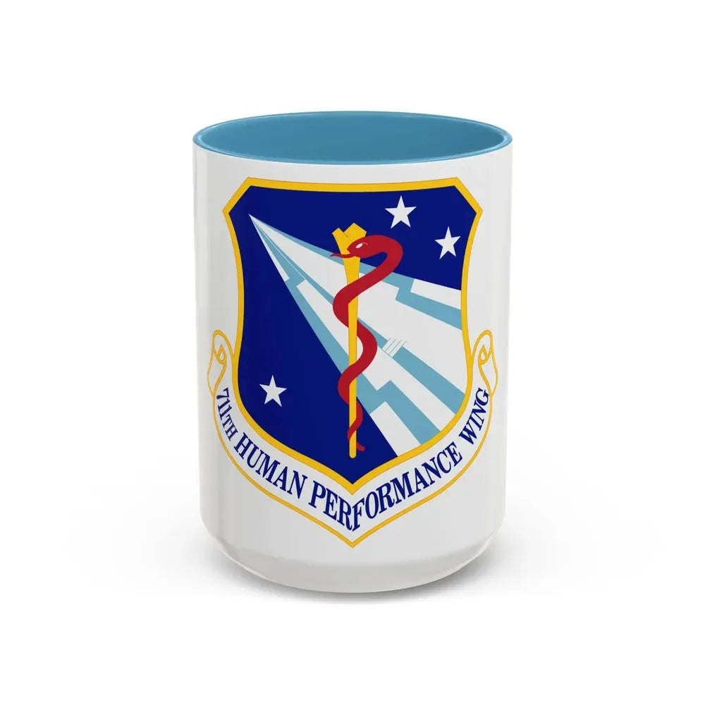 711th Human Performance Wing (U.S. Air Force) Accent Coffee Mug 15oz Light Blue - Go Mug Yourself