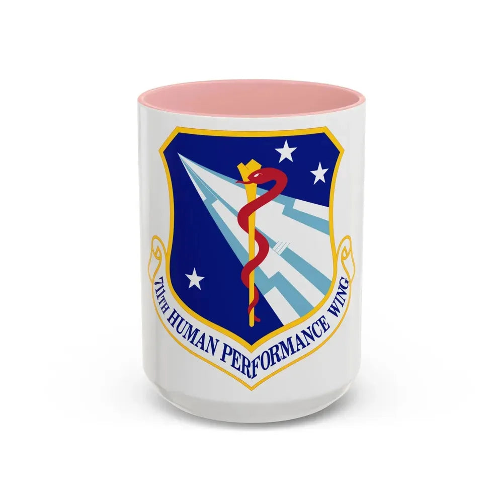 711th Human Performance Wing (U.S. Air Force) Accent Coffee Mug 15oz Pink - Go Mug Yourself