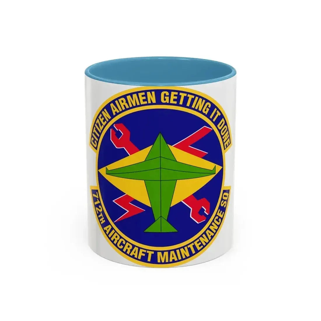 712th Aircraft Maintenance Squadron (U.S. Air Force) Accent Coffee Mug 11oz Light Blue - Go Mug Yourself