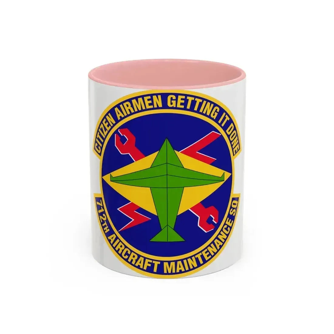 712th Aircraft Maintenance Squadron (U.S. Air Force) Accent Coffee Mug 11oz Pink - Go Mug Yourself