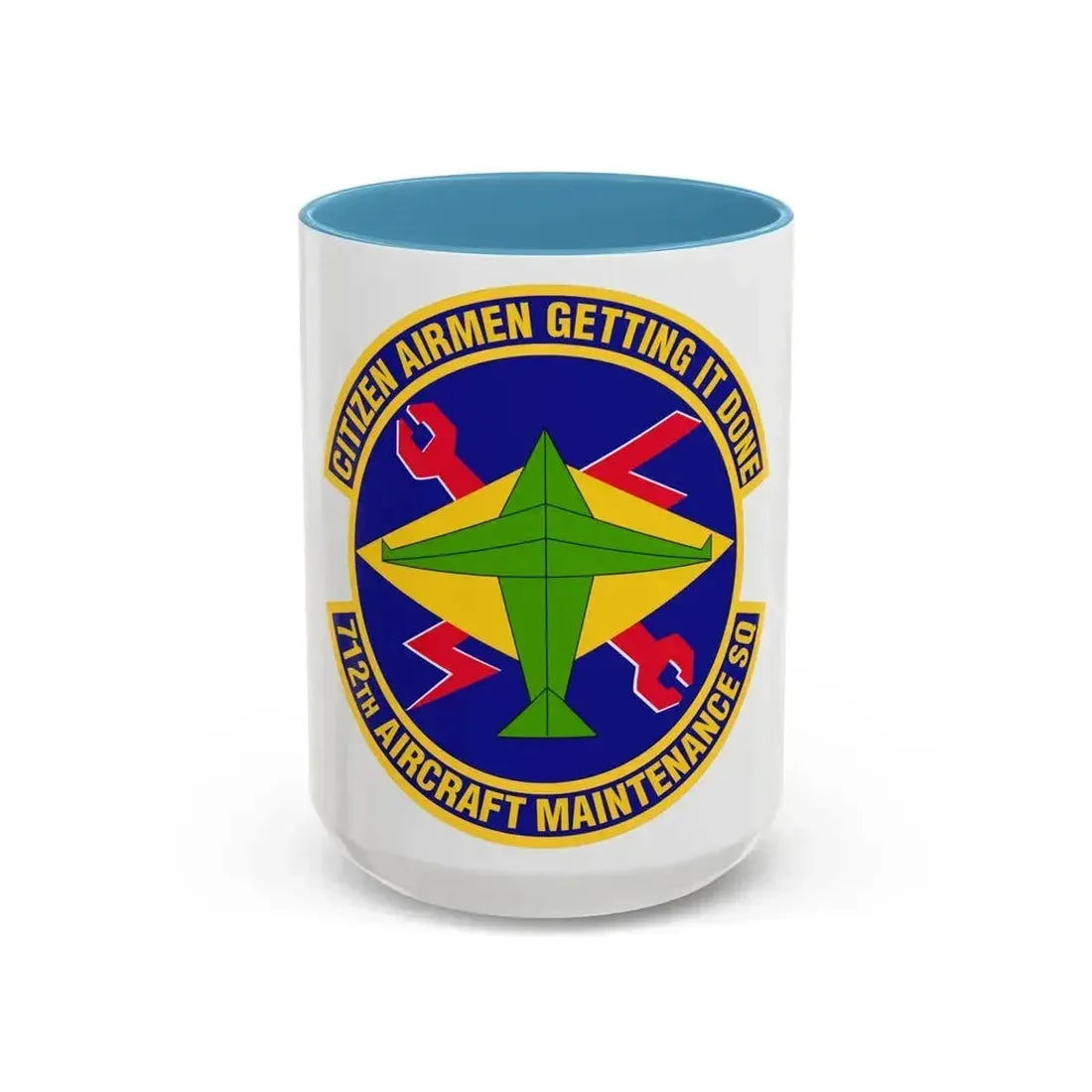 712th Aircraft Maintenance Squadron (U.S. Air Force) Accent Coffee Mug 15oz Light Blue - Go Mug Yourself