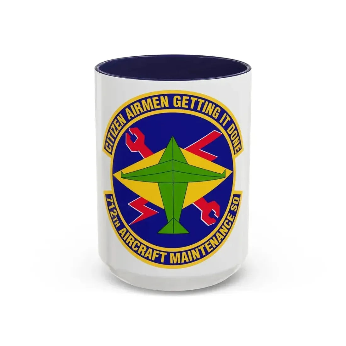 712th Aircraft Maintenance Squadron (U.S. Air Force) Accent Coffee Mug 15oz Navy - Go Mug Yourself
