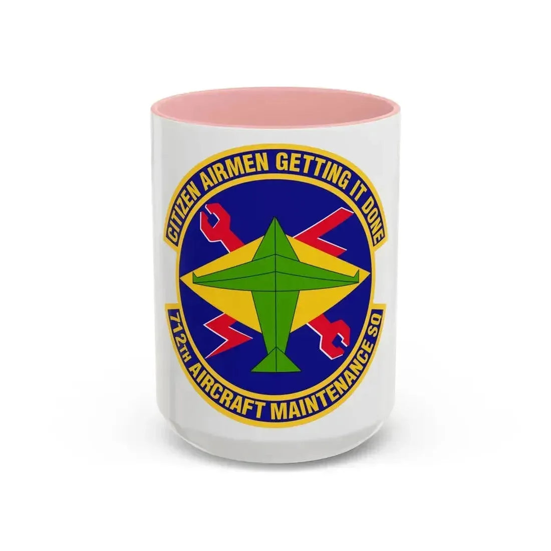 712th Aircraft Maintenance Squadron (U.S. Air Force) Accent Coffee Mug 15oz Pink - Go Mug Yourself