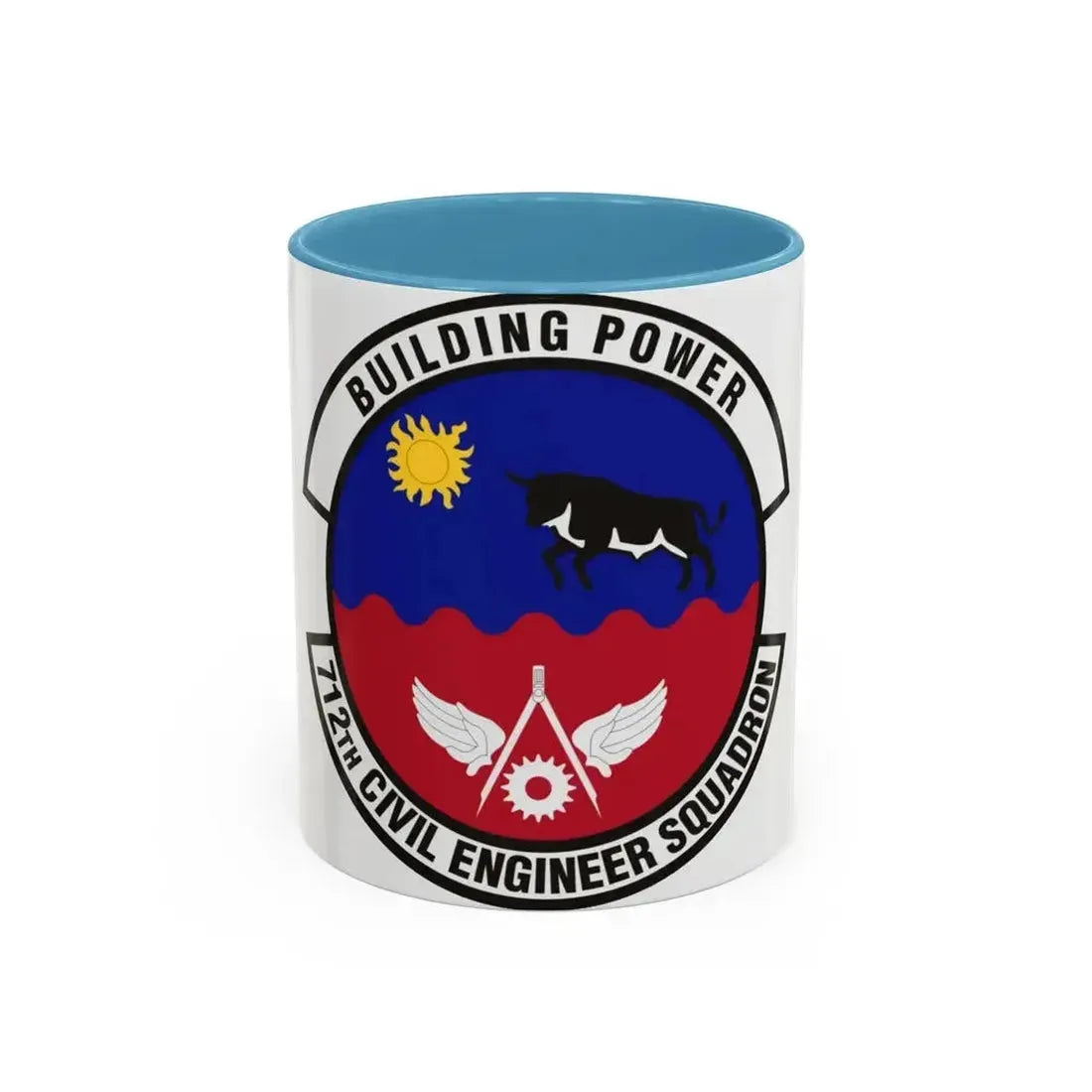 712th Civil Engineer Squadron (U.S. Air Force) Accent Coffee Mug 11oz Light Blue - Go Mug Yourself