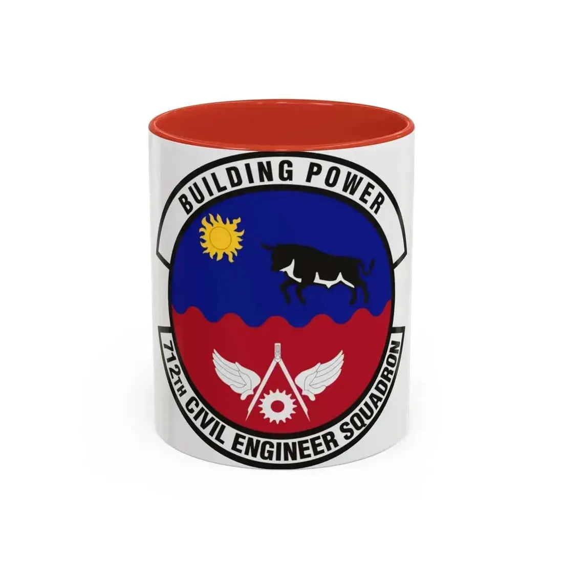 712th Civil Engineer Squadron (U.S. Air Force) Accent Coffee Mug 11oz Red - Go Mug Yourself