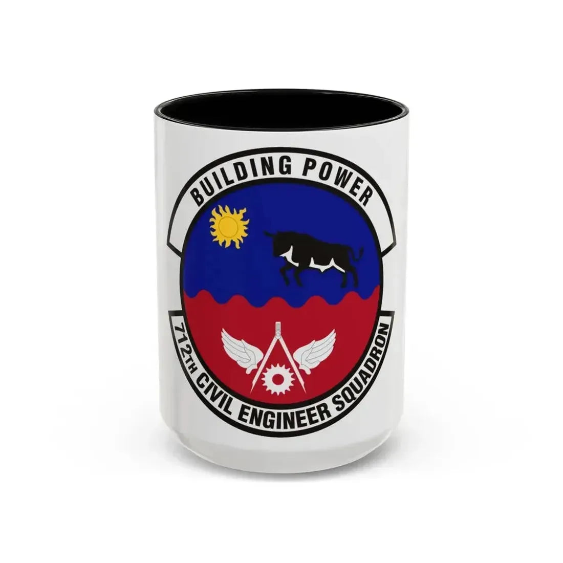 712th Civil Engineer Squadron (U.S. Air Force) Accent Coffee Mug 15oz Black - Go Mug Yourself
