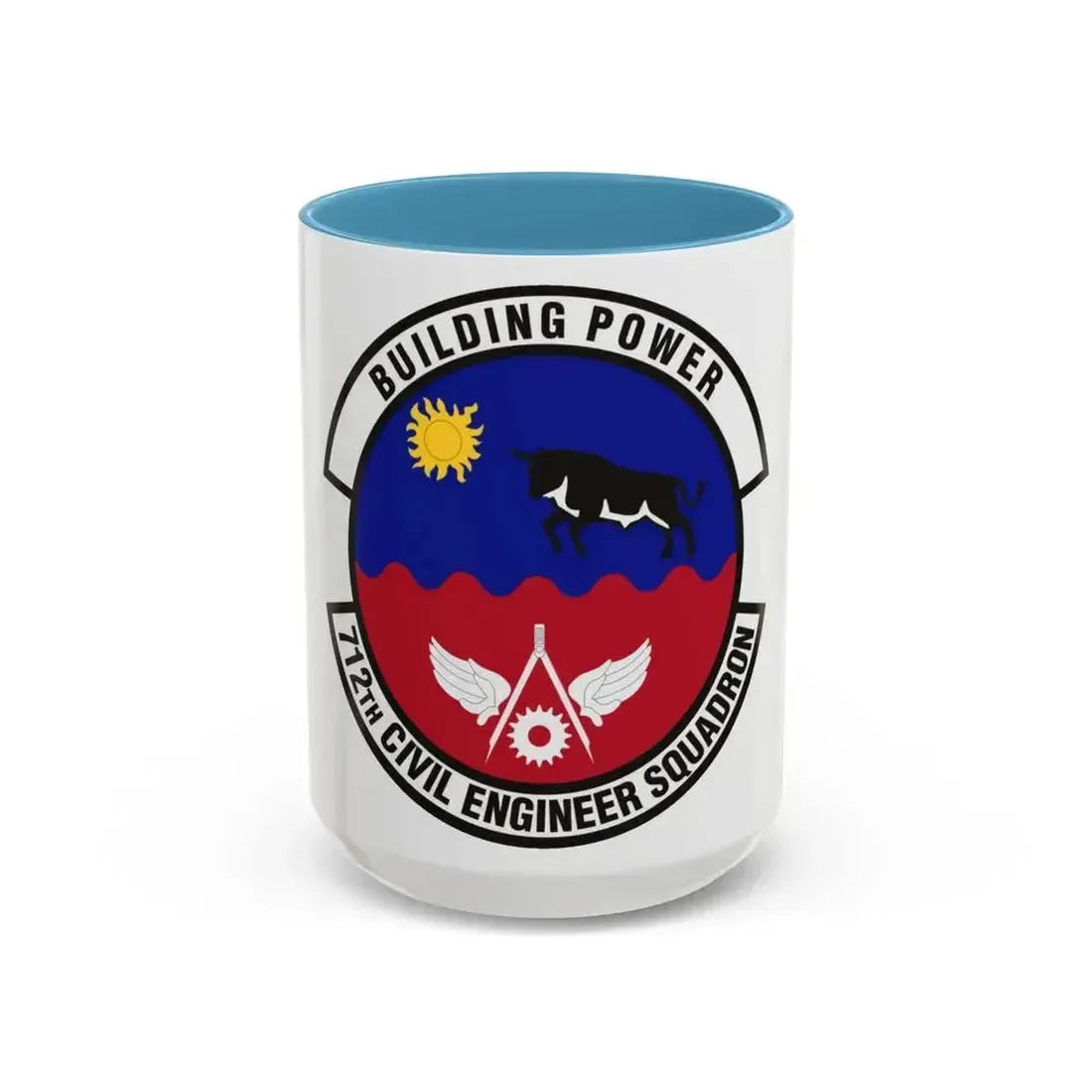 712th Civil Engineer Squadron (U.S. Air Force) Accent Coffee Mug 15oz Light Blue - Go Mug Yourself