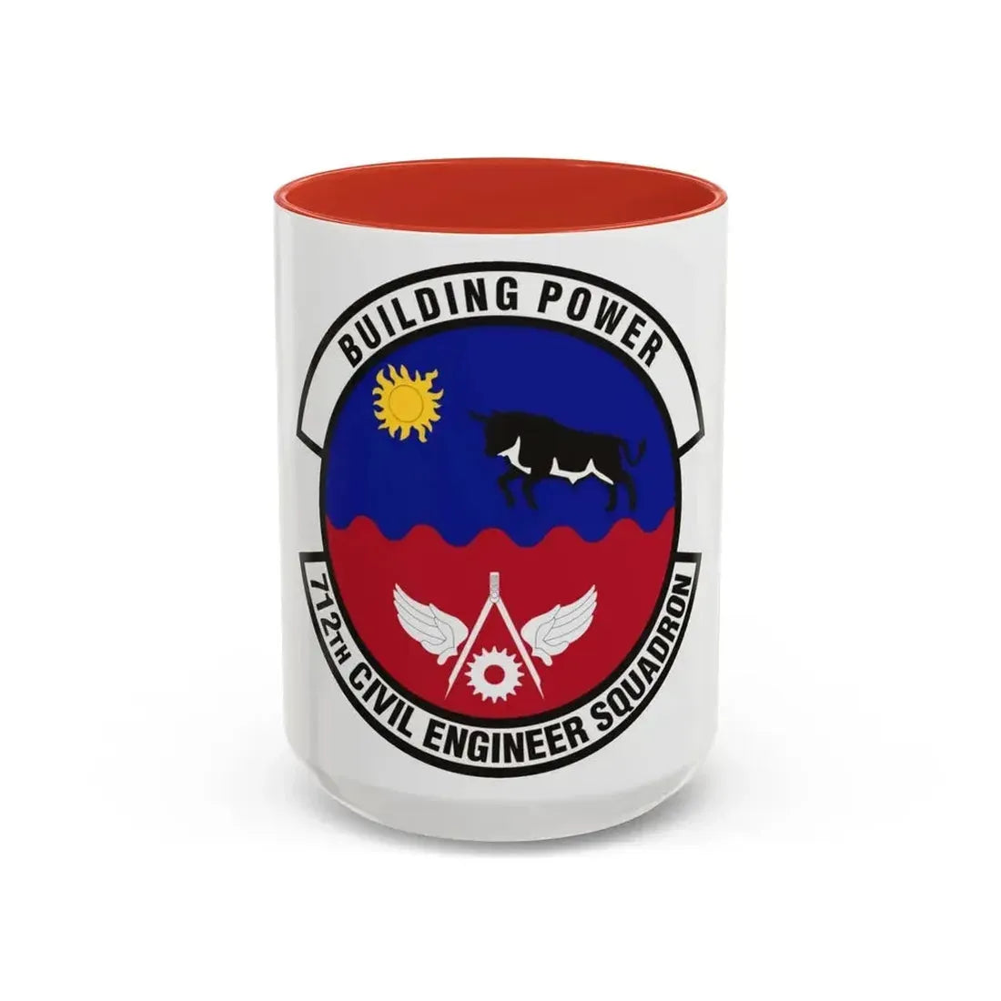712th Civil Engineer Squadron (U.S. Air Force) Accent Coffee Mug 15oz Red - Go Mug Yourself