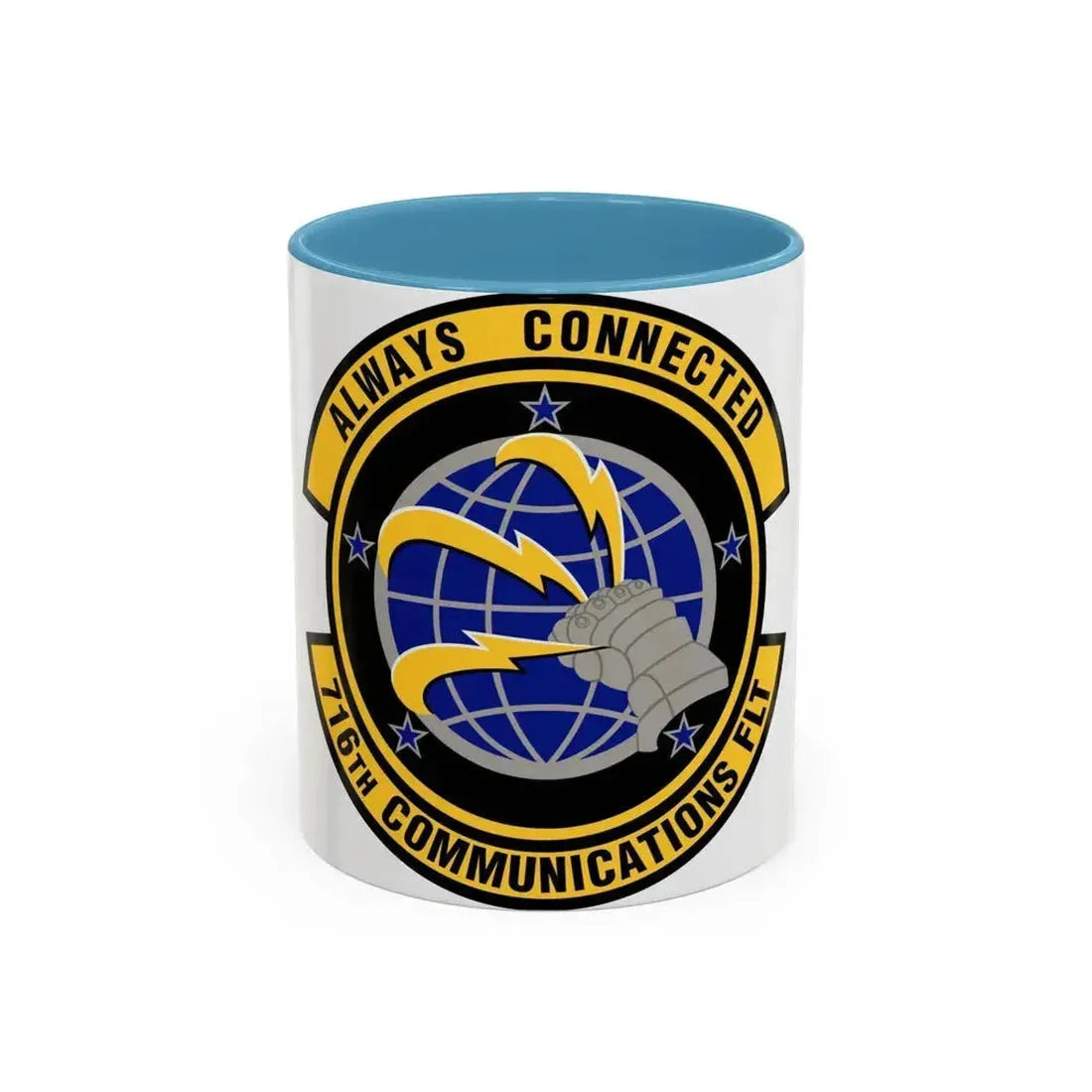 716th Communications Flight (U.S. Air Force) Accent Coffee Mug 11oz Light Blue - Go Mug Yourself
