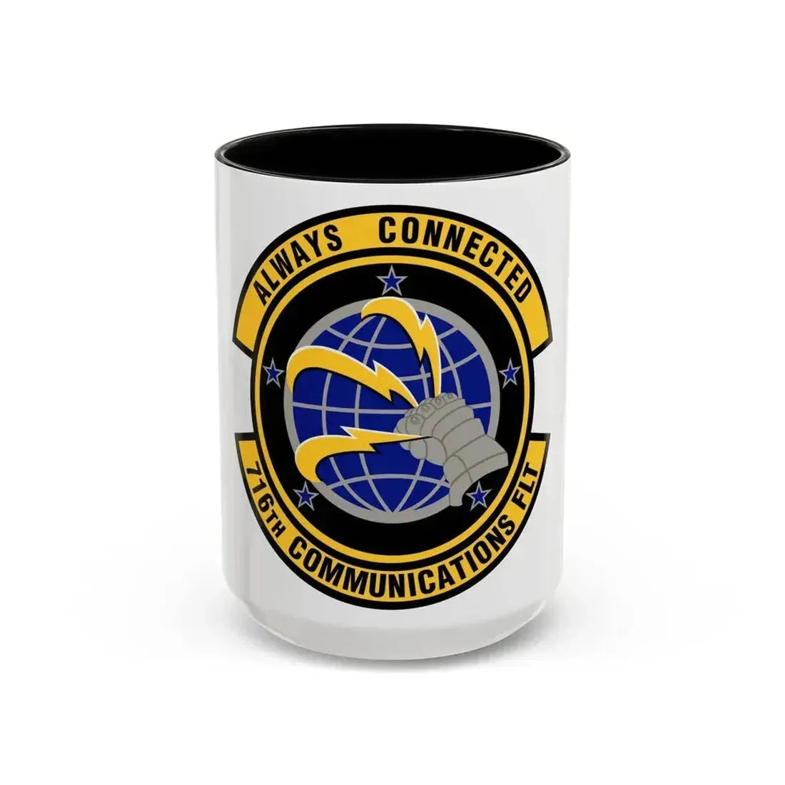 716th Communications Flight (U.S. Air Force) Accent Coffee Mug 15oz Black - Go Mug Yourself