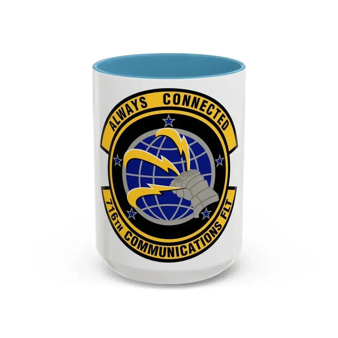 716th Communications Flight (U.S. Air Force) Accent Coffee Mug 15oz Light Blue - Go Mug Yourself
