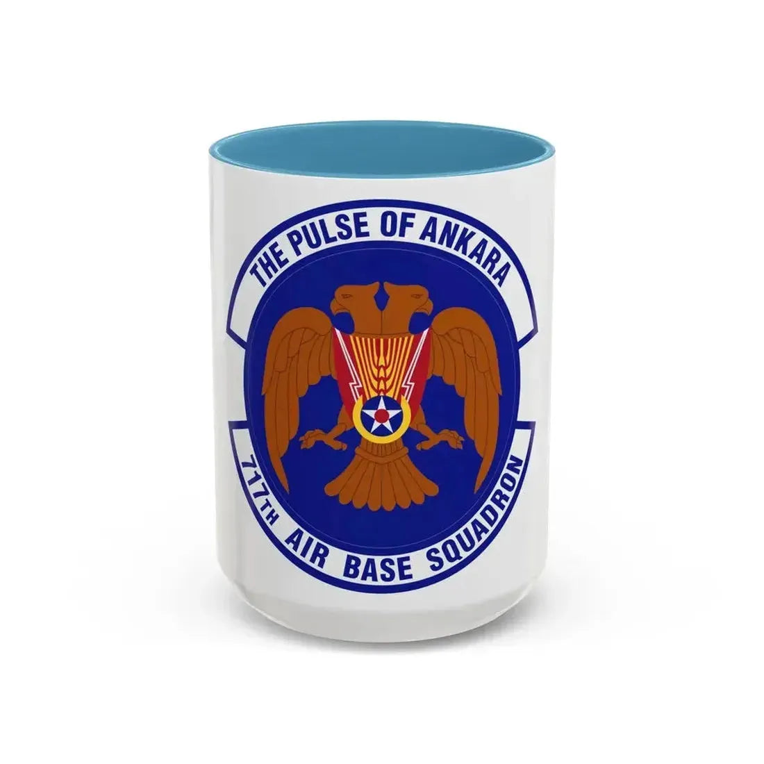 717th Air Base Squadron (U.S. Air Force) Accent Coffee Mug 15oz Light Blue - Go Mug Yourself