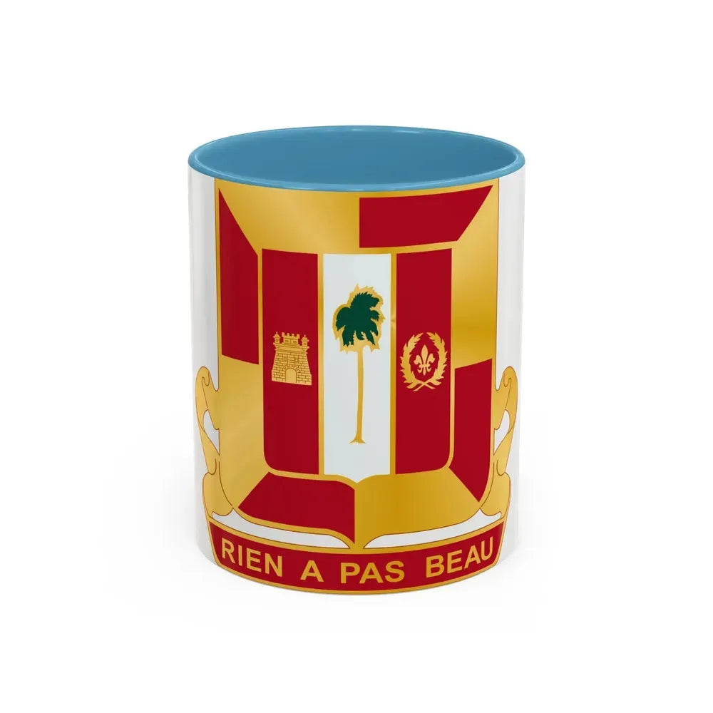 718th Antiaircraft Artillery Gun Battalion (U.S. Army) Accent Coffee Mug 11oz Light Blue - Go Mug Yourself
