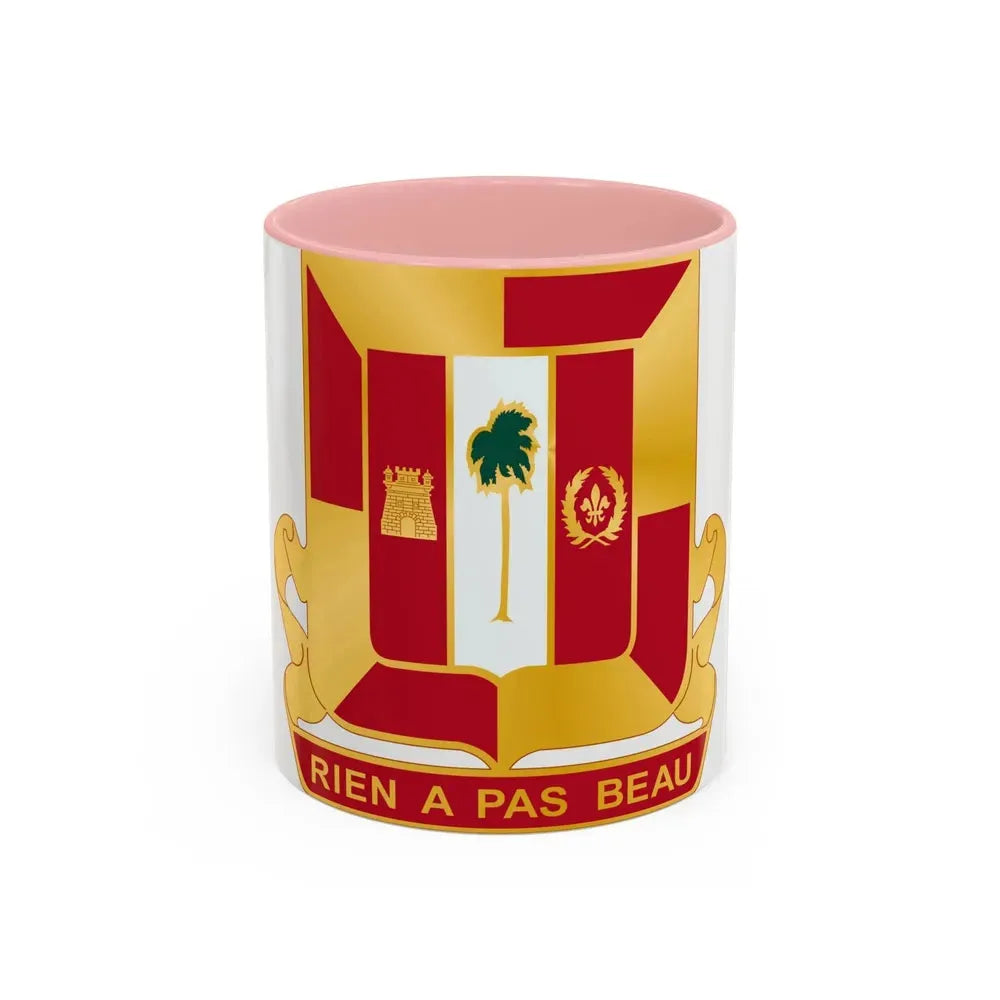 718th Antiaircraft Artillery Gun Battalion (U.S. Army) Accent Coffee Mug 11oz Pink - Go Mug Yourself