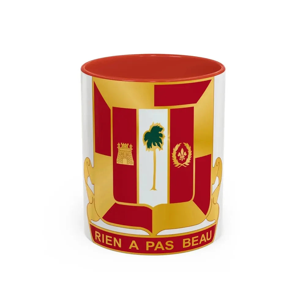 718th Antiaircraft Artillery Gun Battalion (U.S. Army) Accent Coffee Mug 11oz Red - Go Mug Yourself