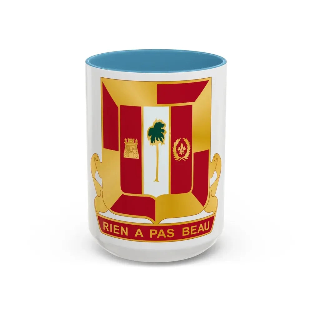 718th Antiaircraft Artillery Gun Battalion (U.S. Army) Accent Coffee Mug 15oz Light Blue - Go Mug Yourself