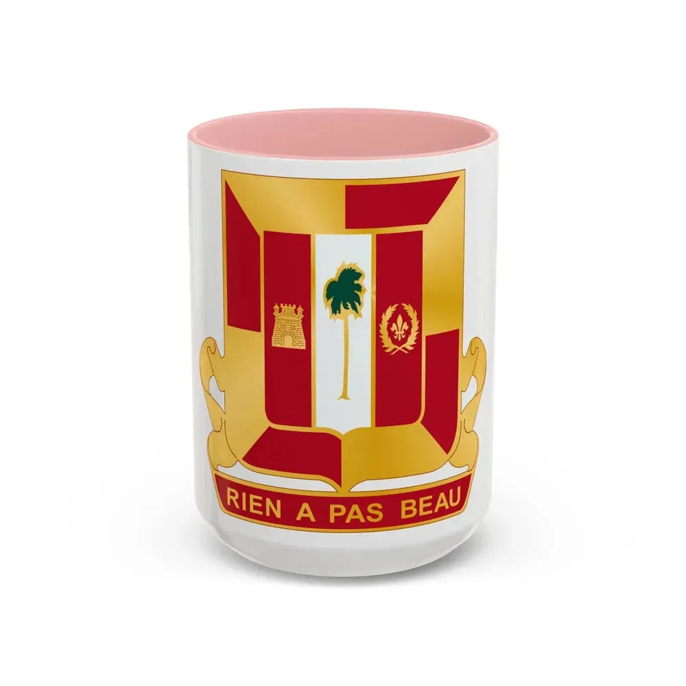 718th Antiaircraft Artillery Gun Battalion (U.S. Army) Accent Coffee Mug 15oz Pink - Go Mug Yourself