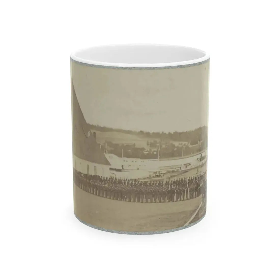 71st New York State Militia At Washington Navy Yard (U.S. Civil War) White Coffee Mug 11oz - Go Mug Yourself