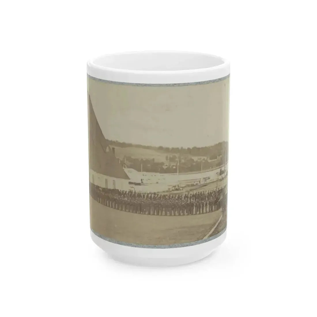 71st New York State Militia At Washington Navy Yard (U.S. Civil War) White Coffee Mug 15oz - Go Mug Yourself