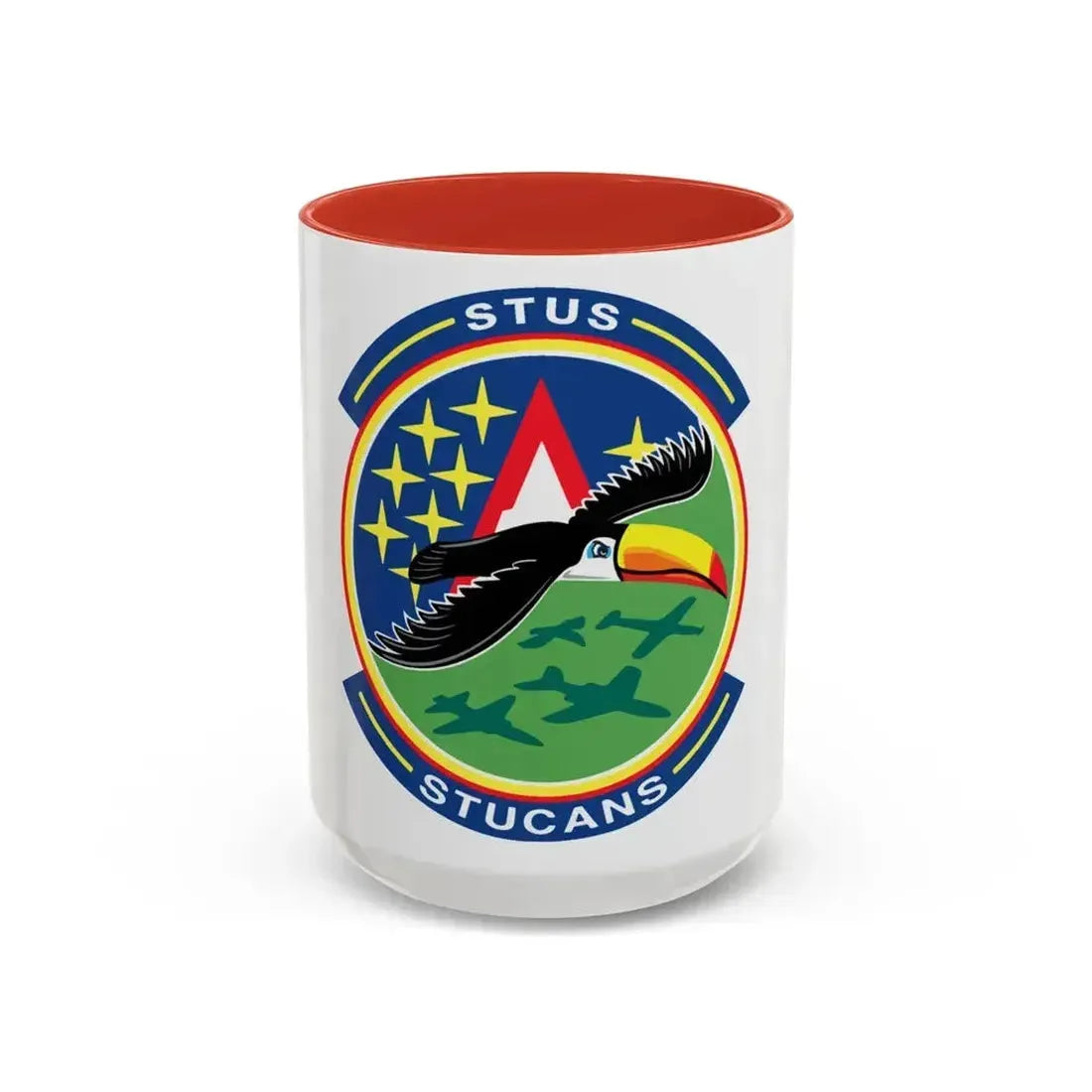 71st STUS STUCANS (U.S. Air Force) Accent Coffee Mug 15oz Red - Go Mug Yourself