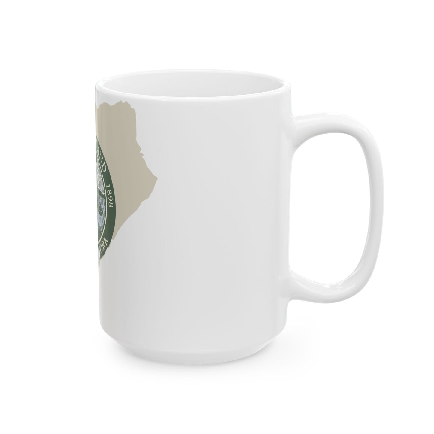 Flag-map of Richmond County New York (United States) White Coffee Mug