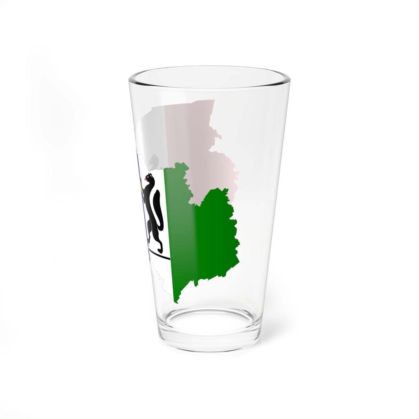 Flag-map of Novosibirsk oblast (Russia) Pint Glass 16oz