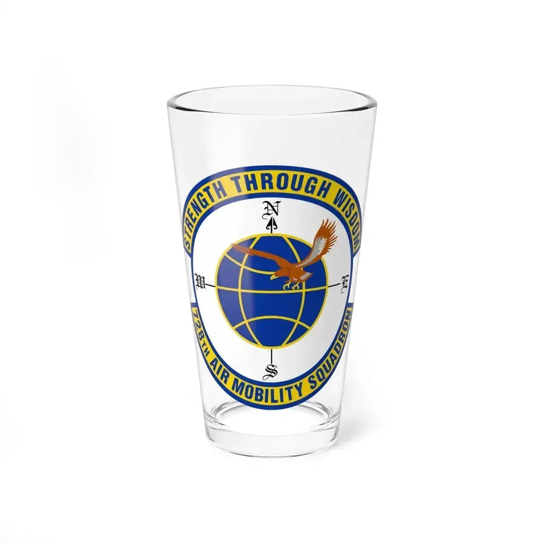 728 Air Mobility Squadron AMC (U.S. Air Force) Pint Glass 16oz 16oz - Go Mug Yourself