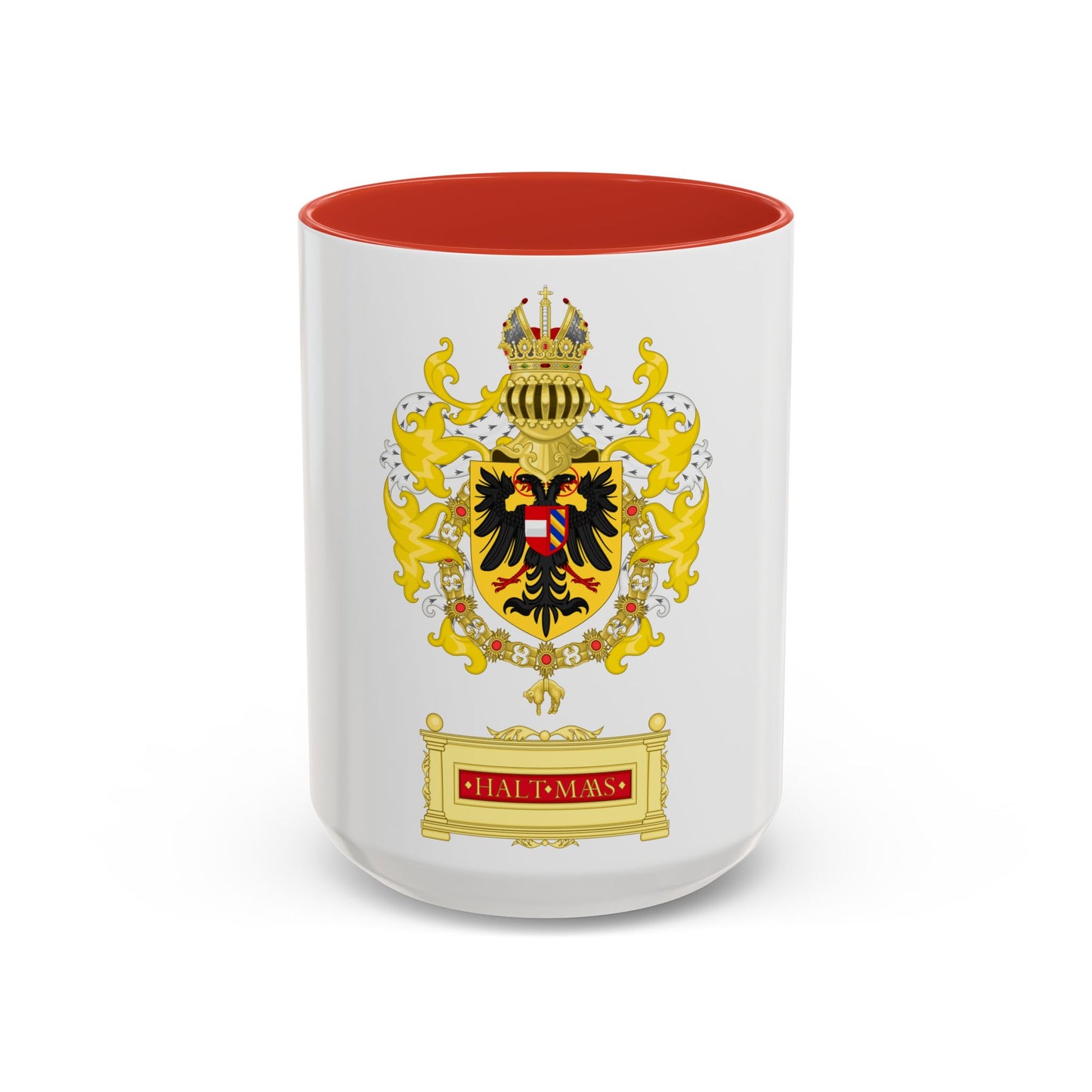 Ornamented Coat of Arms of Maximilian I, Holy Roman Emperor - Accent Coffee Mug