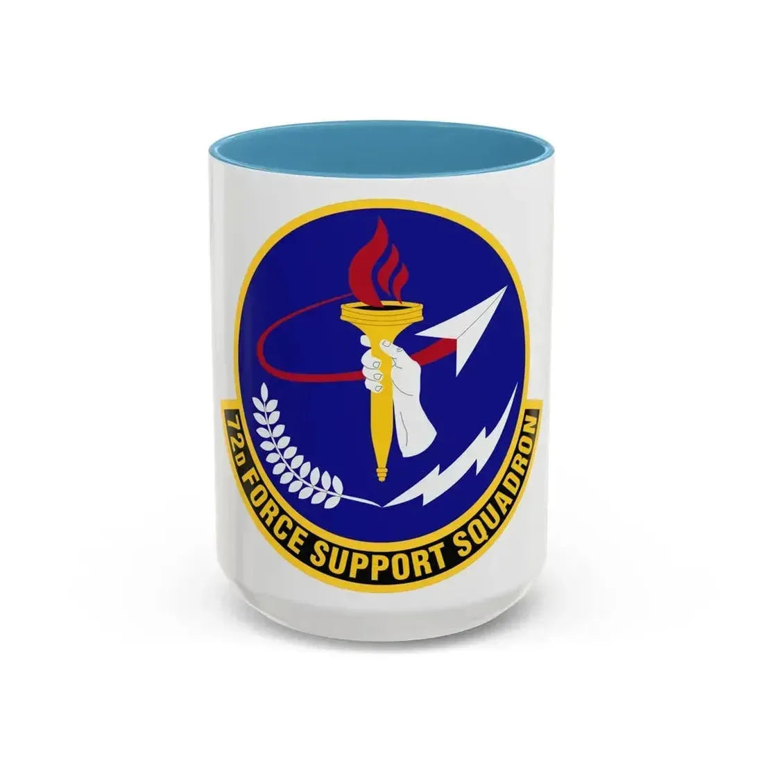 72d Force Support Squadron (U.S. Air Force) Accent Coffee Mug 15oz Light Blue - Go Mug Yourself