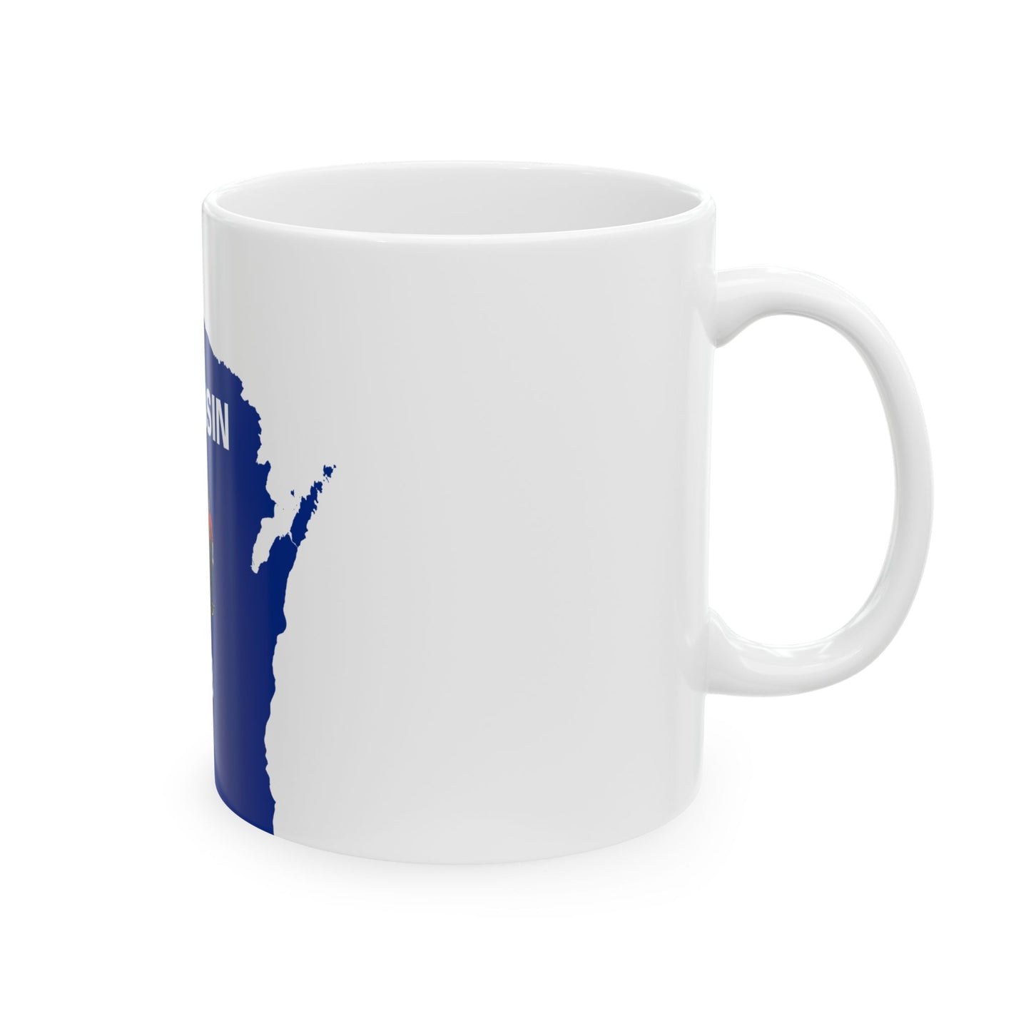 Flag map of Wisconsin (United States) White Coffee Mug