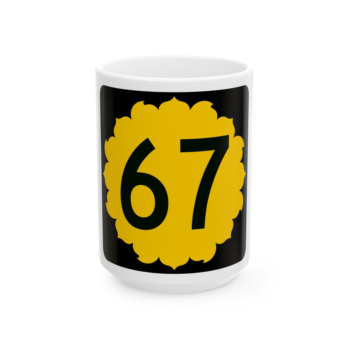 K-67 (Kansas) (Road Sign) White Coffee Mug
