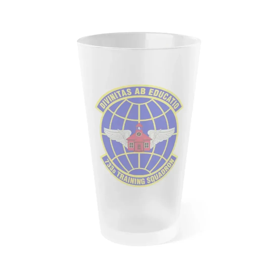 733 Training Squadron AFRC (U.S. Air Force) Frosted Pint Glass 16oz 16oz Frosted - Go Mug Yourself