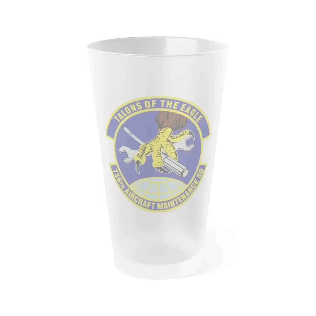 736th Aircraft Maintenance Squadron (U.S. Air Force) Frosted Pint Glass 16oz 16oz Frosted - Go Mug Yourself