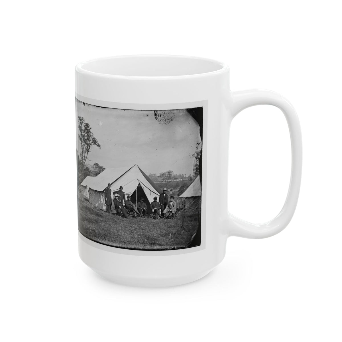 Antietam, Md. Gen. Randolph B. Marcy With Officers And Civilians At Army Of The Potomac Headquarters (U.S. Civil War) White Coffee Mug
