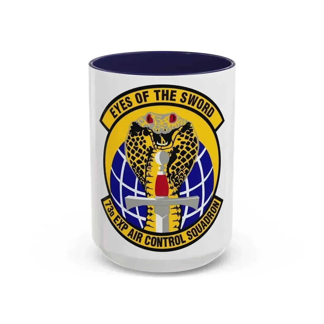 73d Expeditionary Air Control Squadron (U.S. Air Force) Accent Coffee Mug 15oz Navy - Go Mug Yourself