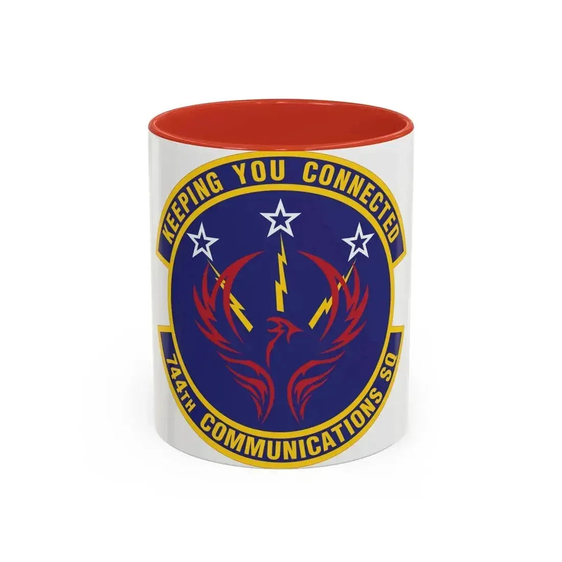 744th Communications Squadron (U.S. Air Force) Accent Coffee Mug 11oz Red - Go Mug Yourself