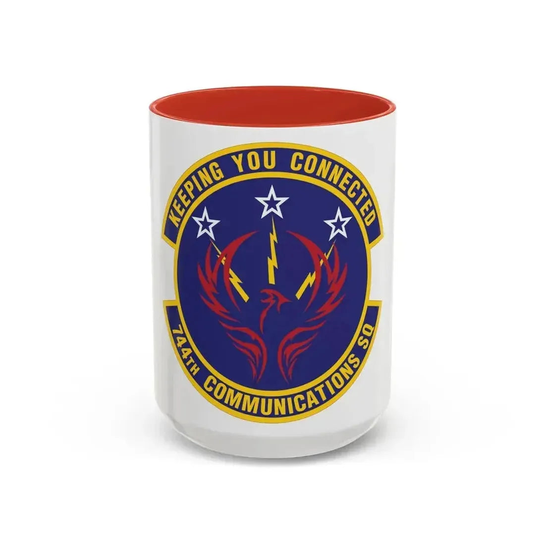 744th Communications Squadron (U.S. Air Force) Accent Coffee Mug 15oz Red - Go Mug Yourself