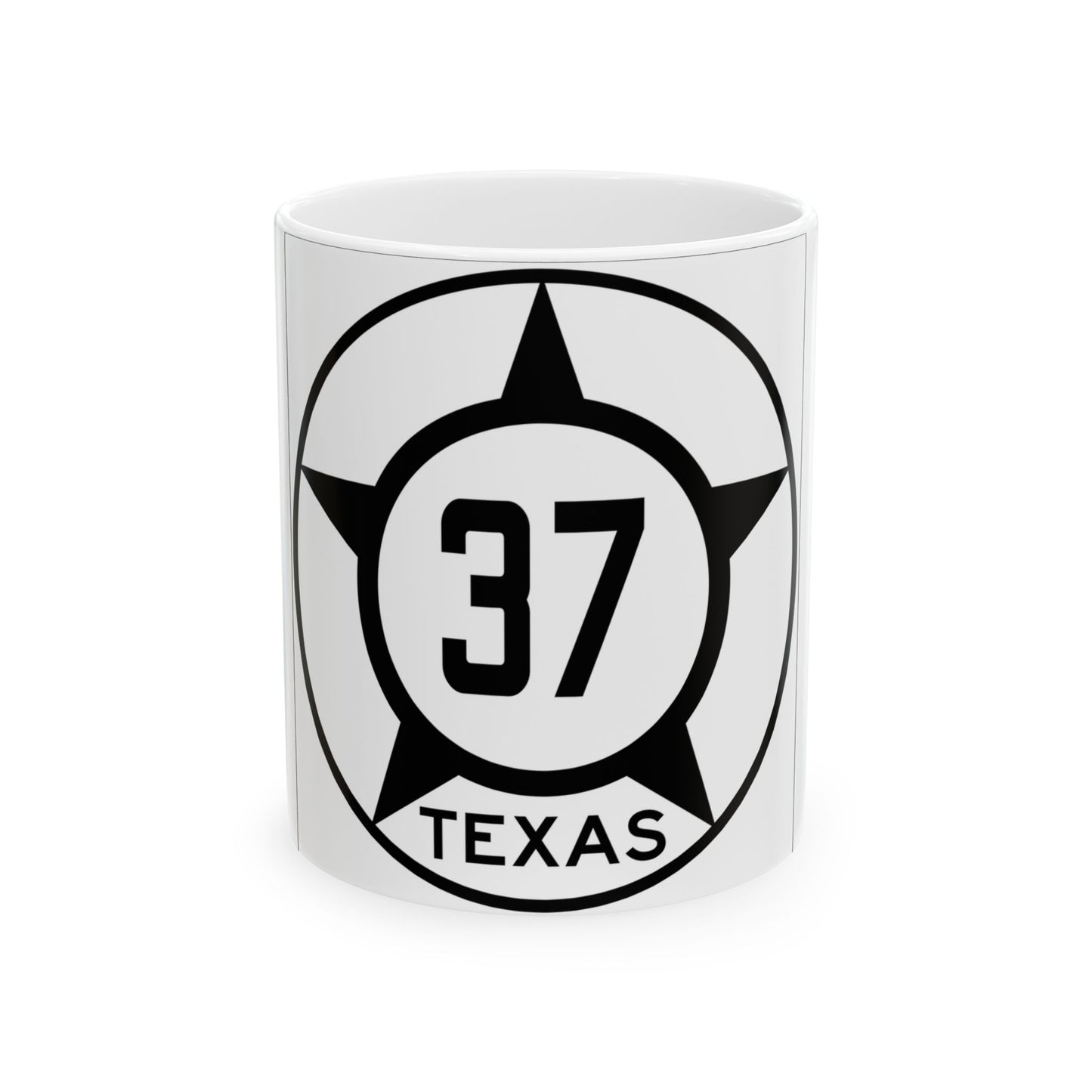 Old Texas 37 (Texas) (Road Sign) White Coffee Mug