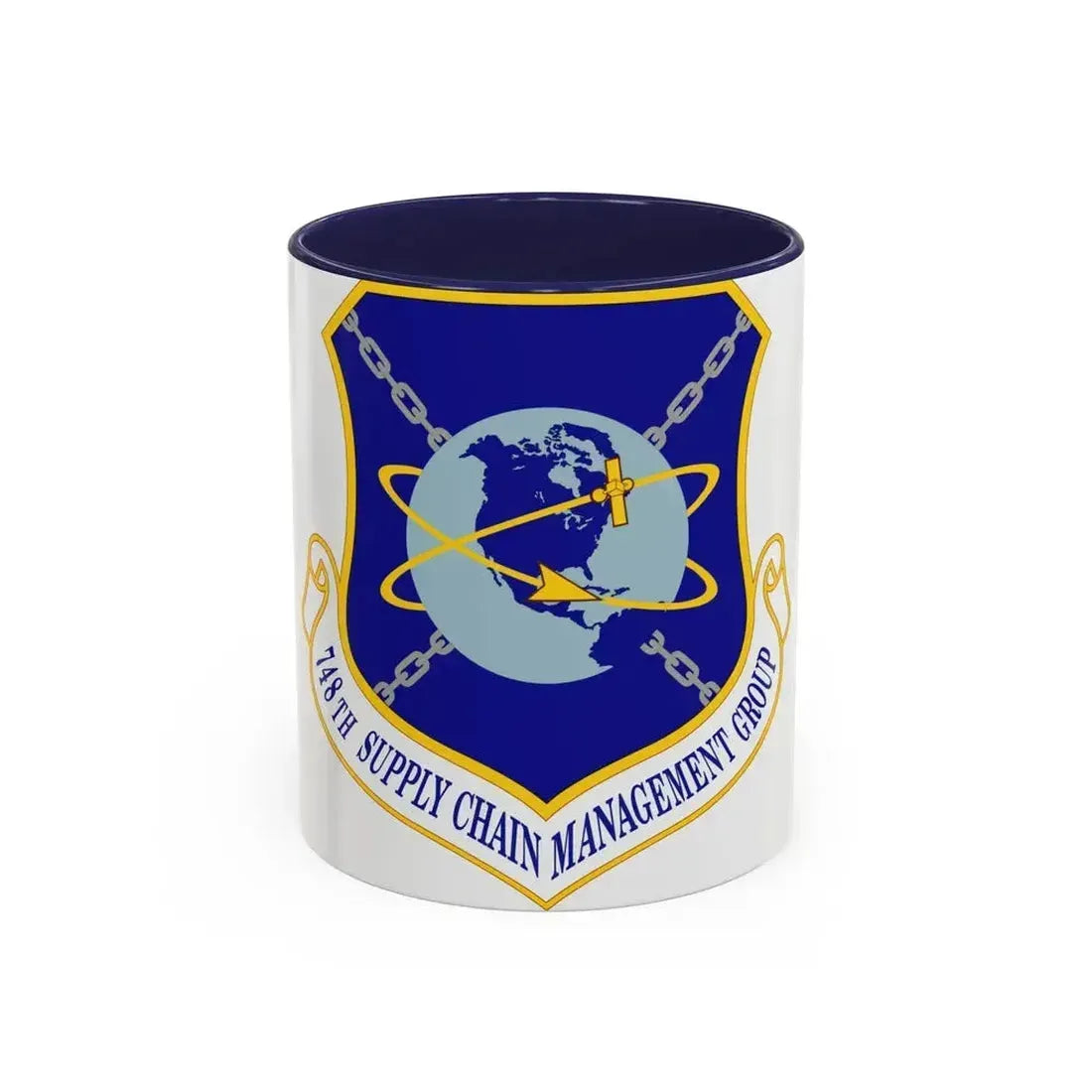 748 Supply Chain Management Group AFMC (U.S. Air Force) Accent Coffee Mug 11oz Navy - Go Mug Yourself