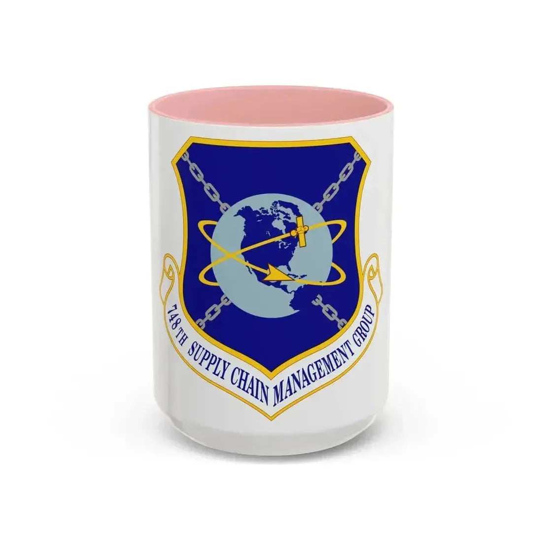 748 Supply Chain Management Group AFMC (U.S. Air Force) Accent Coffee Mug 15oz Pink - Go Mug Yourself